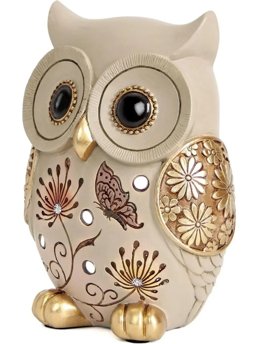 Charming Owl Statue for Home Decor - Boho Accents, Vintage Figurine for Bird
